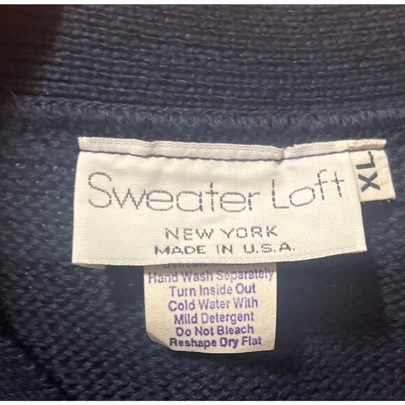 VTG Sweater Loft Sleeveless Knit Cardigan Sweater Vest USA Flag Star Stripe XL - Picture 7 of 9